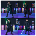 Miniatyrbild 7 av 7: Mub- Obi wan Kenobi Premium Quality Cosplay Costume black Jedi Robe from Star the Wars for Lightsaber Dueling Black Black L