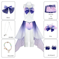 Pikkukuva 3 / 7: Mub- Genshin Impact Hu Tao Lisa Ms Hina Sangonomiya Kokomi Bikini Uimapuku Uima-asu Kesähaalarit Viitta Cosplay-asu Asuste 2 2 XL