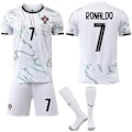 Miniatyrbillede 1 af 2: Jud- 25-26 Portugal Rød og Hvid Ny Fodboldtrøje Trøje Away 7 RONALDO #L