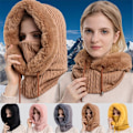Miniatyrbillede 1 af 6: Vintervarm Cashmere Halsvarmer Ski Hat Beanies sort black