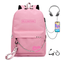 Miniatyrbild 4 av 7: Blackpink USB laddningsryggsäck multifunktionsryggsäck