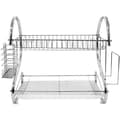 Diskställ - 2 våningar - Svanformat S-format stöd - Rostbeständigt pläterat - 40×26×37 cm
