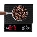 Kaffevåg med timer, uppladdningsbar köksvåg med automatisk timer och flödesfunktion, precisionsvåg