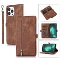 Läderfodral med flera kortfack för iPhone 15 Pro Max Brun Brown