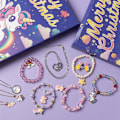 Miniatyrbild 4 av 6: 2024 Julkalender med 24 Dagar för Enhörningar - Julklapp för Flickor och Barn - Smycken DIY Armband Charm Pärlor Hänge Gör-Det-Själv Kit Blind Box