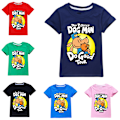 Miniatyrbild 2 av 3: Dog Man Pojkar Tränings T-shirts Tecknade Toppar Sommar Kortärmad Snabbtorkande Aktiva T-shirts för Barn Tonåringar Red 140cm