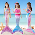 Miniatyrbild 2 av 5: Barn Sjöjungfru Svans Prinsessa Baddräkt Delad Bikini Set Tredelad Set Badkläder #1 M