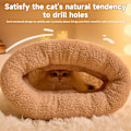 Miniatyrbild 6 av 10: Petsboro Purrnest Sovsäck, Sovsäck för Katter inomhus, Katt Vinter Sovsäck 360° Omslutning, Mjuka Tvättsbara Sovsäckar för Katter upp till 6 kg Brown M