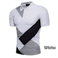 Miniatyrbild 2 av 7: Snygg herr vänd krage geometrisk tryckt casual white 2XL