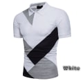 Miniatyrbild 2 av 7: Snygg herr vänd krage geometrisk tryckt casual white 3XL