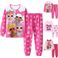 Miniatyrbild 3 av 4: Barnflickors Pyjamas Långärmad Toppar Byxor 2PCS Set Nattkläder C 100cm