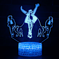 Miniatyrbild 1 av 6: Michael Jackson 3D Illusionslampa med fjärrkontroll 7 färger Ändring Tillbehör Saker Nattljus A
