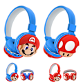Miniatyrbild 2 av 5: Super Mario Hörlurar Bluetooth Trådlösa On-Ear Headset Hörlurar Barnpresenter Blue