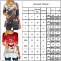 Miniatyrbild 4 av 4: Kvinnors jul långärmad T-shirt lös oversize vinter red M