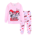 Miniatyrbild 3 av 4: Barnflickors Pyjamas Långärmad Toppar Byxor 2PCS Set Nattkläder A 100cm