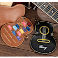 Miniatyrbild 3 av 6: Plektrumhållare för Akustisk/Elektrisk Gitarr, Plektrumförvaringsbox i Flera Storlekar, PU-Läder Plektrumväska, Present till Gitarrister Brown