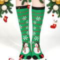 Miniatyrbild 2 av 4: Flickor Kvinnor Julstrumpor Fem Tåstrumpor Roliga Strumpor Lounge Sock Xmas Green Snowman