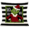 Miniatyrbild 1 av 4: Jul Grinch Kuddfodral Örngott Dekoration för Soffa Julgåva Högtid D