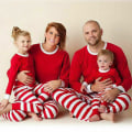 Miniatyrbild 1 av 5: Familjematchande julpyjamas set vuxna barn hem pyjamas sovkläder nattkläder White Striped, Women S