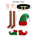 Miniatyrbild 5 av 8: Jultomten Santa Claus Kostym Grön Elf Kostym Cosplay Familj Karneval Party Nyår Maskeraddräkt Kläder Set För Barn Pojkar 130cm