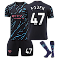 Miniatyrbild 1 av 2: #47 FODEN Fotbollströja Träningskit för Barn Pojkar Träningsdräkt Set Tröja + Shorts 22