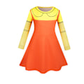 Miniatyrbild 2 av 6: Flickor Squid Game Cosplay Fancy Dress Flickor Squid Game Cosplay Fancy Dress Filmkaraktär Squid Game NPC Flickors Klänning Cosplay Kläder A 150cm
