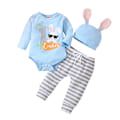 Miniatyrbild 1 av 4: Min första påskoutfit - Spädbarns kanin romper byxor hatt outfit set 9-12M