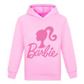 Miniatyrbild 1 av 3: Barbie 3d-tryckt barnhoodie jacka kappa tecknad långärmad pink 140cm