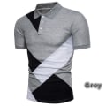 Miniatyrbild 4 av 7: Snygg herr vänd krage geometrisk tryckt casual grey 2XL