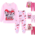 Miniatyrbild 2 av 4: Barnflickors Pyjamas Långärmad Toppar Byxor 2PCS Set Nattkläder A 110cm