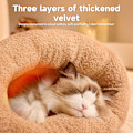 Miniatyrbild 8 av 10: Petsboro Purrnest Sovsäck, Sovsäck för Katter inomhus, Katt Vinter Sovsäck 360° Omslutning, Mjuka Tvättsbara Sovsäckar för Katter upp till 8 kg Grey Blue L