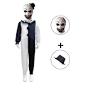 Miniatyrbild 1 av 2: Terrifier Art Clown Joker Cosplay Kostym Barn Overall Spela Fancy Dress Up Skräck Klänning Kostym Halloween Karneval Fest A 140cm