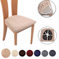 Miniatyrbild 2 av 6: Stretchiga elastiska matstolsöverdrag Barpall Sittdyna Överdrag Avtagbart Överdrag (Khaki, 8) Khaki ,8PCS