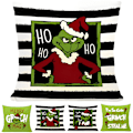 Miniatyrbild 2 av 4: Jul Grinch Kuddfodral Örngott Dekoration för Soffa Julgåva Högtid D