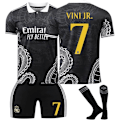 Miniatyrbild 1 av 2: #7 VINI JR Fotbollströja Träningskit för Barn Pojkar Träningsdräkt Set Tröja + Shorts 18