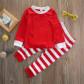 Miniatyrbild 1 av 6: Familjematchande julpyjamas set vuxna barn hem pyjamas sovkläder nattkläder White Striped, Kid 1-2Years