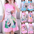 Miniatyrbild 2 av 3: Lilla flickor Frozen Princess Pyjamas Nattlinne Småbarn Tryckt Nattklänning Sovkläder #1 10