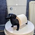 Miniatyrbild 2 av 4: Toalettpappershållare med djurmotiv, fristående tecknad får-toalettrullehållare, 3D-printad gris katt toarullehållare för badrumsinredning, förvaring av pappersrullar C