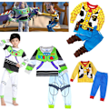 Miniatyrbild 2 av 3: Woody Småbarn Pojkar Flickor Pyjamas Bomull Pjs för Pojke Nattkläder Långärmad Söt Tecknad Sovkläder Byxor Set #2 110cm