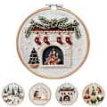 Miniatyrbild 3 av 4: Handbroderingsstartset med stygn, broderi, sömnad, hantverk, stämplade julklappar A
