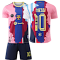 Miniatyrbild 1 av 2: 25-26 Barcelona Fotbollsträningskläder No.10 Messi Fans Tränings Fotbollströja Set för Barn 18