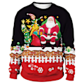 Miniatyrbild 1 av 4: Julpar tröja för par långärmad T-shirt topp anpassad B XL