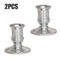 Miniatyrbild 1 av 4: 2 st jul metall ljusbas hållare ljusstake fest dekor silver 2PCS