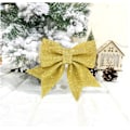 Miniatyrbild 1 av 6: 2 st stora rosetter julgran rosett present hängande dekor golden 2 pcs
