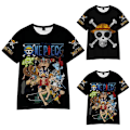 Miniatyrbild 2 av 4: ONE PIECE Barn Pojkar Tryckt Kortärmad T-shirt Anime Casual Toppar Sommar Tee B 160cm