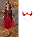 Miniatyrbild 2 av 4: Halloween Barnvampyrprinsessklänning Skräckkappa Kostym Outfit gilrs 100cm