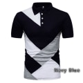 Miniatyrbild 7 av 7: Snygg herr vänd krage geometrisk tryckt casual grey 3XL