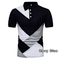 Miniatyrbild 7 av 7: Snygg herr vänd krage geometrisk tryckt casual white S