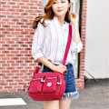 Miniatyrbild 6 av 7: Damväska Messenger Cross Body Bag Kvinnor Axelväska Semester wine red
