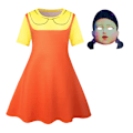 Miniatyrbild 1 av 3: Flickor Squid Game Cosplay Fancy Dress Flickor Squid Game Cosplay Fancy Dress Filmkaraktär Squid Game NPC Flickors Klänning Cosplay Kläder B 140cm